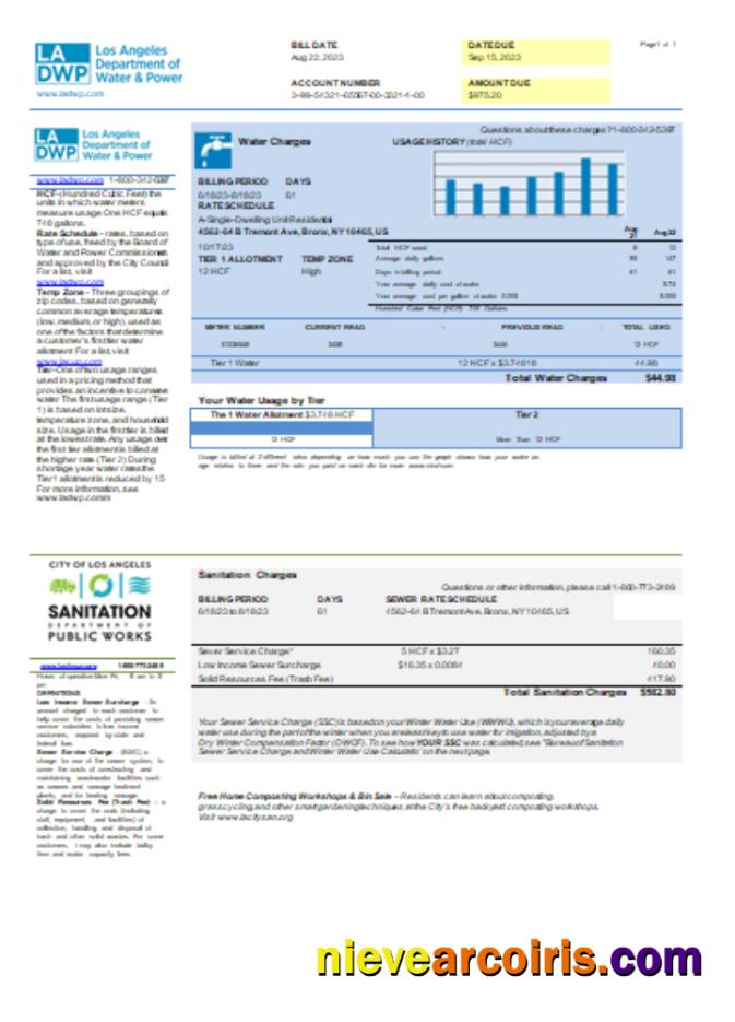 LA DWP utility business bill